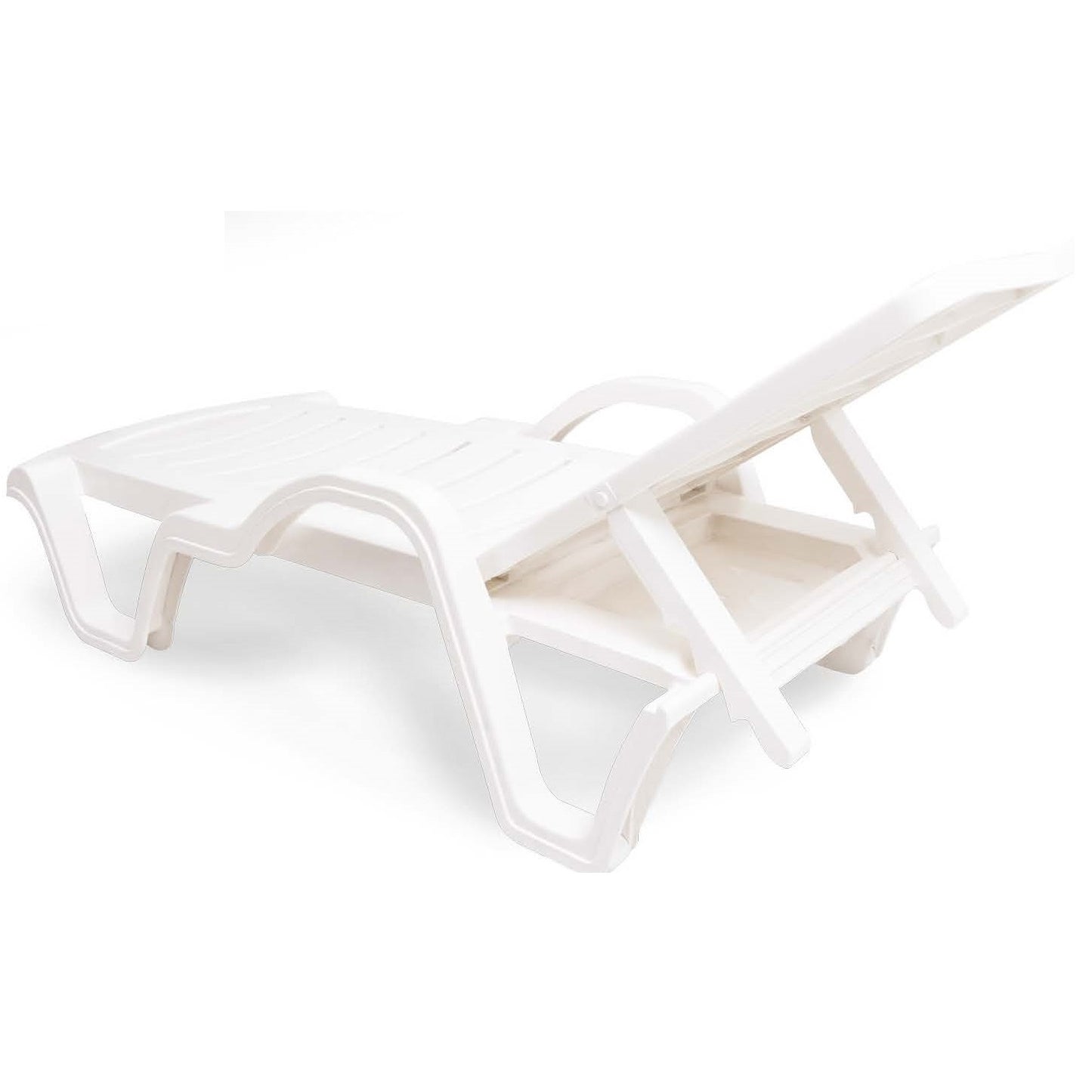 Plastic Lara Sun Lounger with Arms - White