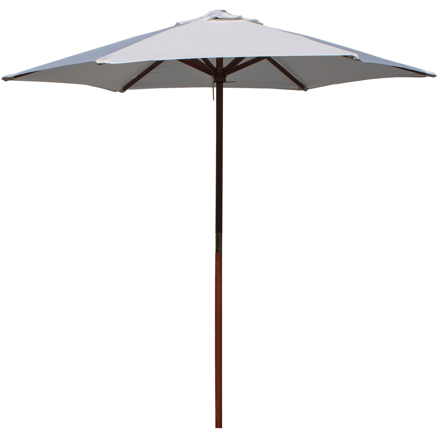 2M Wooden Garden Parasol - Cream