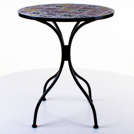 Mosaic Stone Topped 60cm Table - Vigo