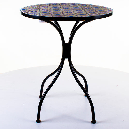 Mosaic Stone Topped 60cm Table - Zaragoza