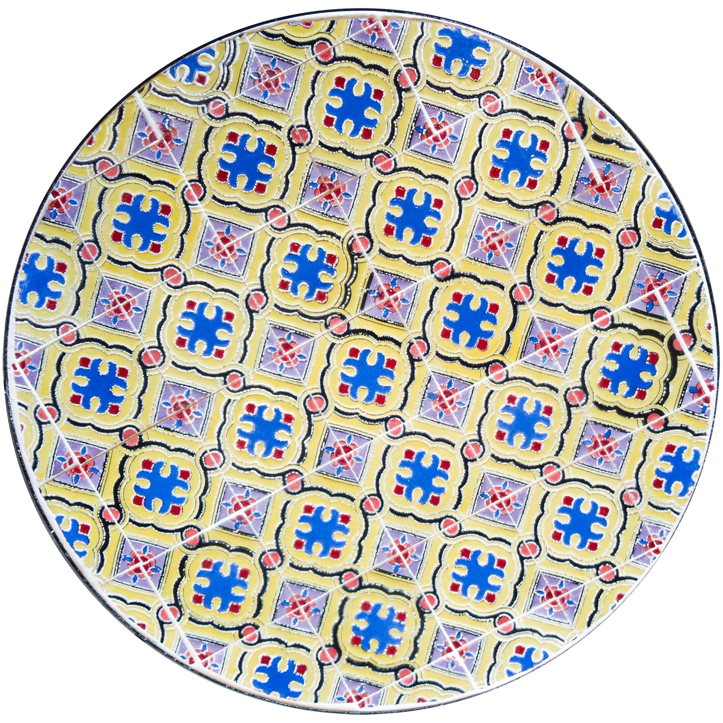 Mosaic Stone Topped 60cm Table - Zaragoza