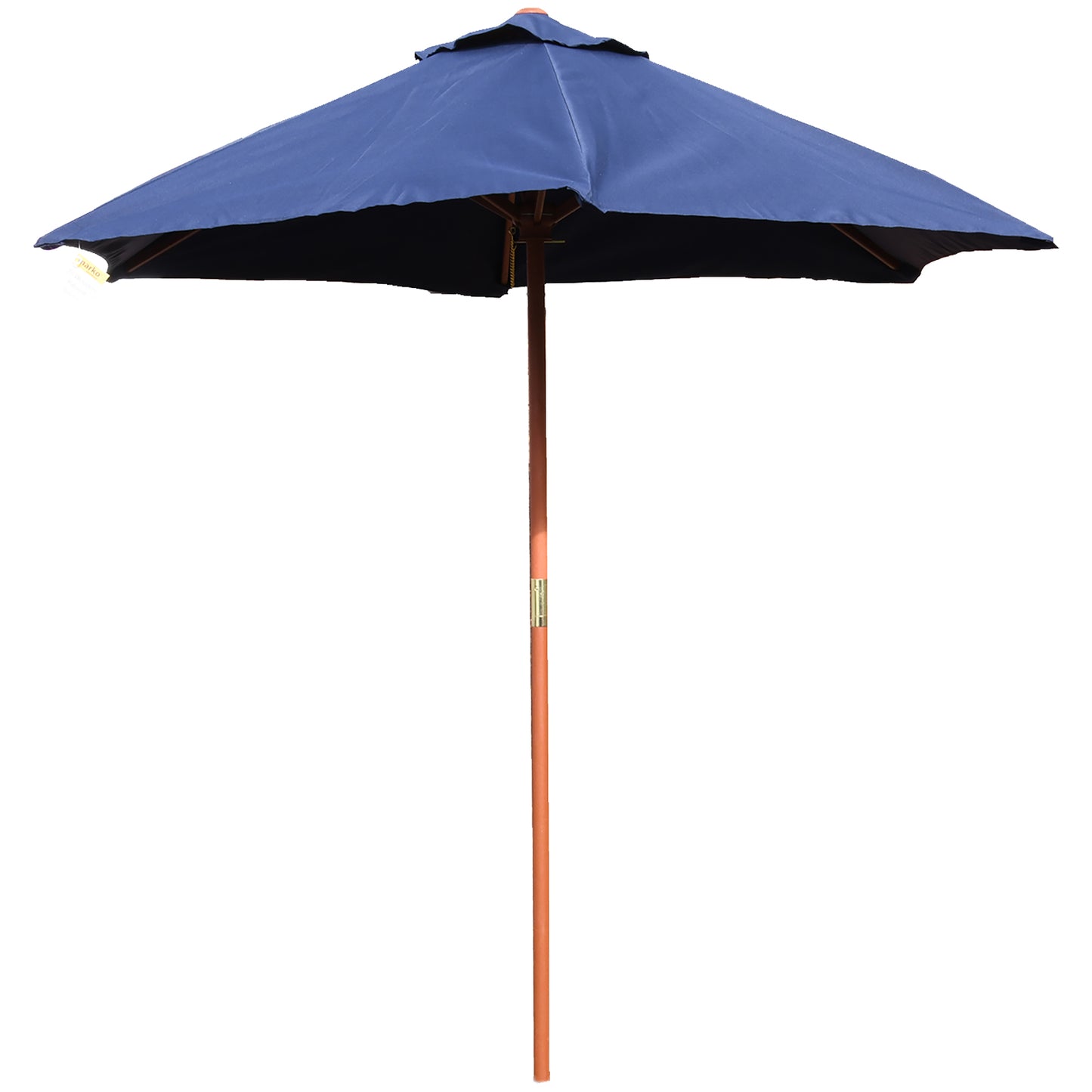 2M Wooden Garden Parasol - Navy