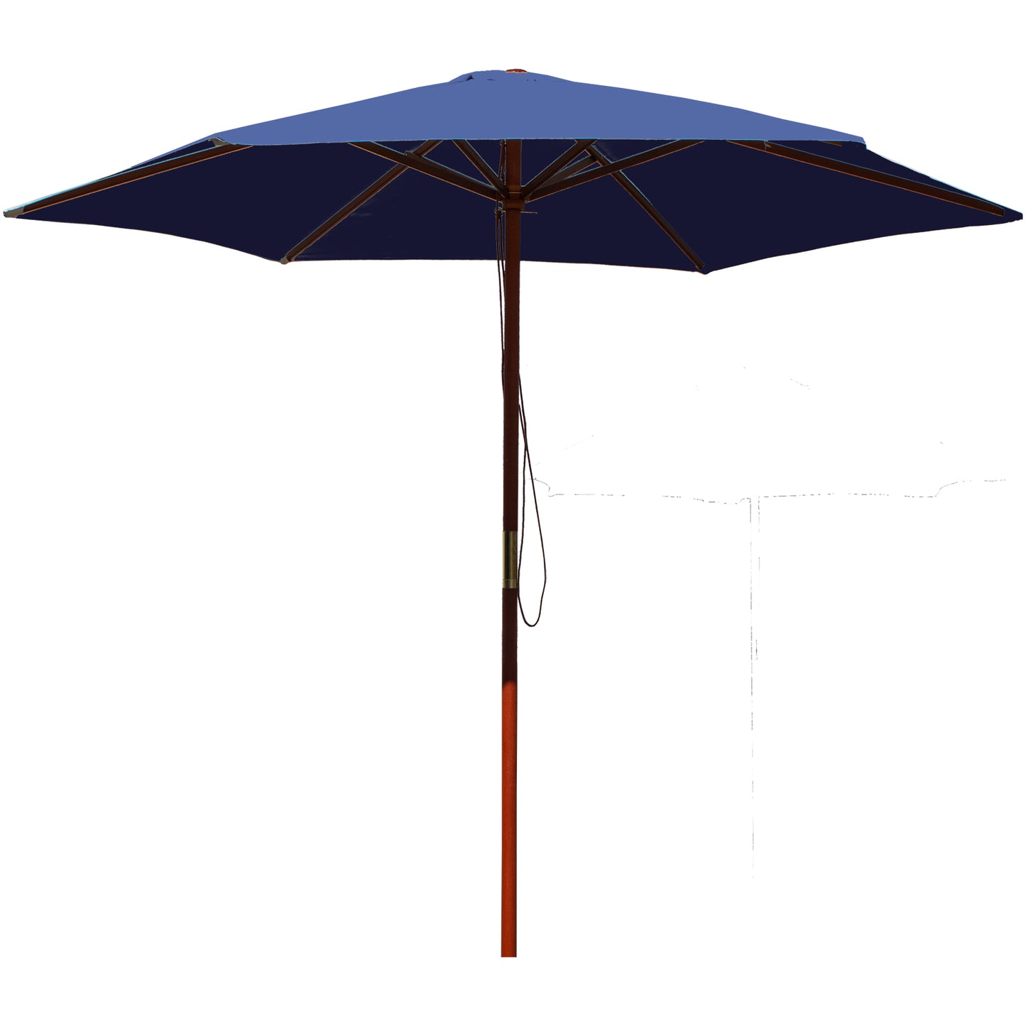 2.5M Wooden Garden Parasol - Navy