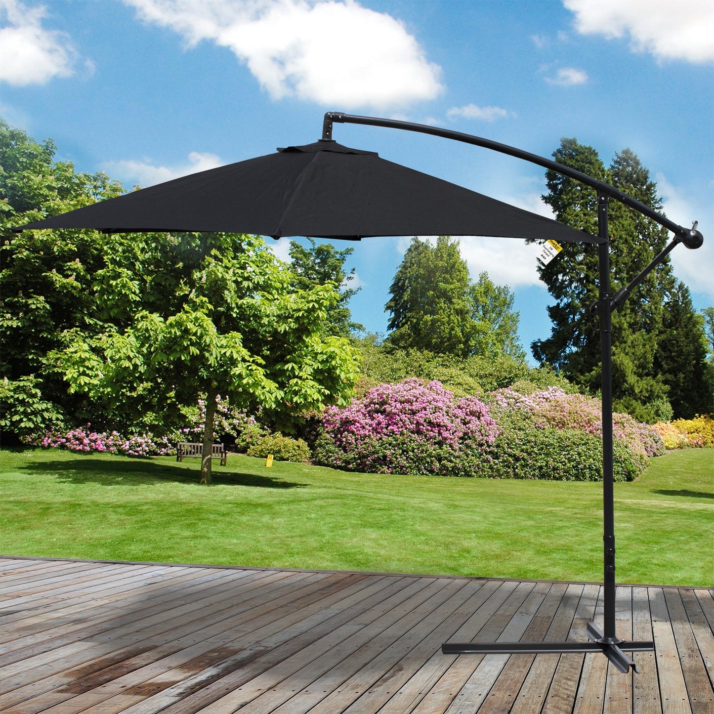 3M Overhanging Black Parasol