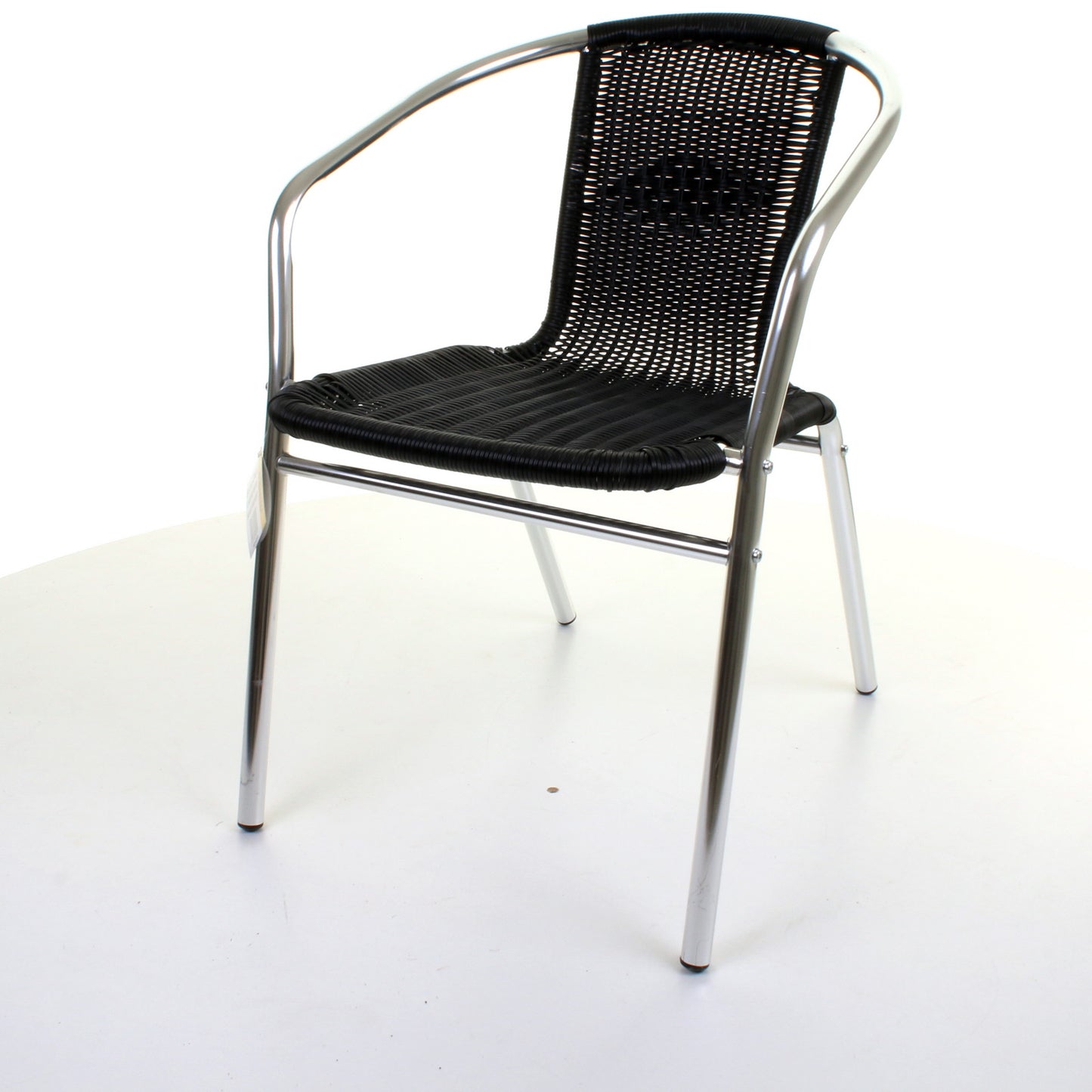 Wicker Black Chrome Bistro Chair