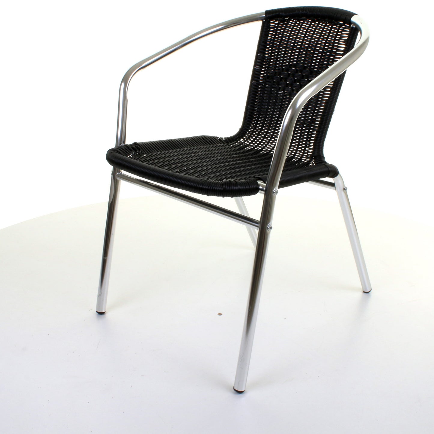 Wicker Black Chrome Bistro Chair