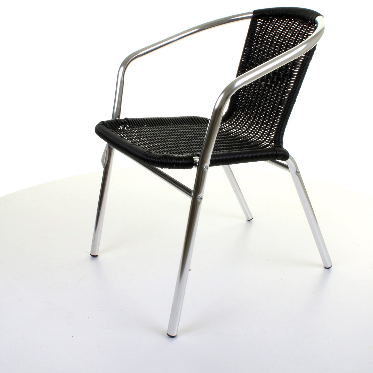 Wicker Black Chrome Bistro Chair