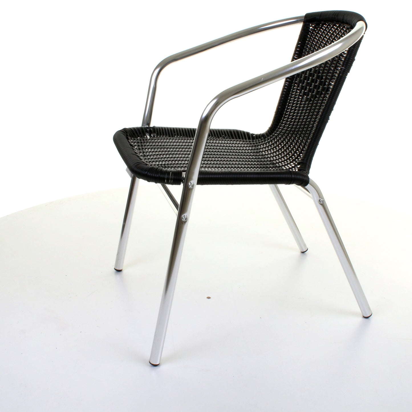 Wicker Black Chrome Bistro Chair