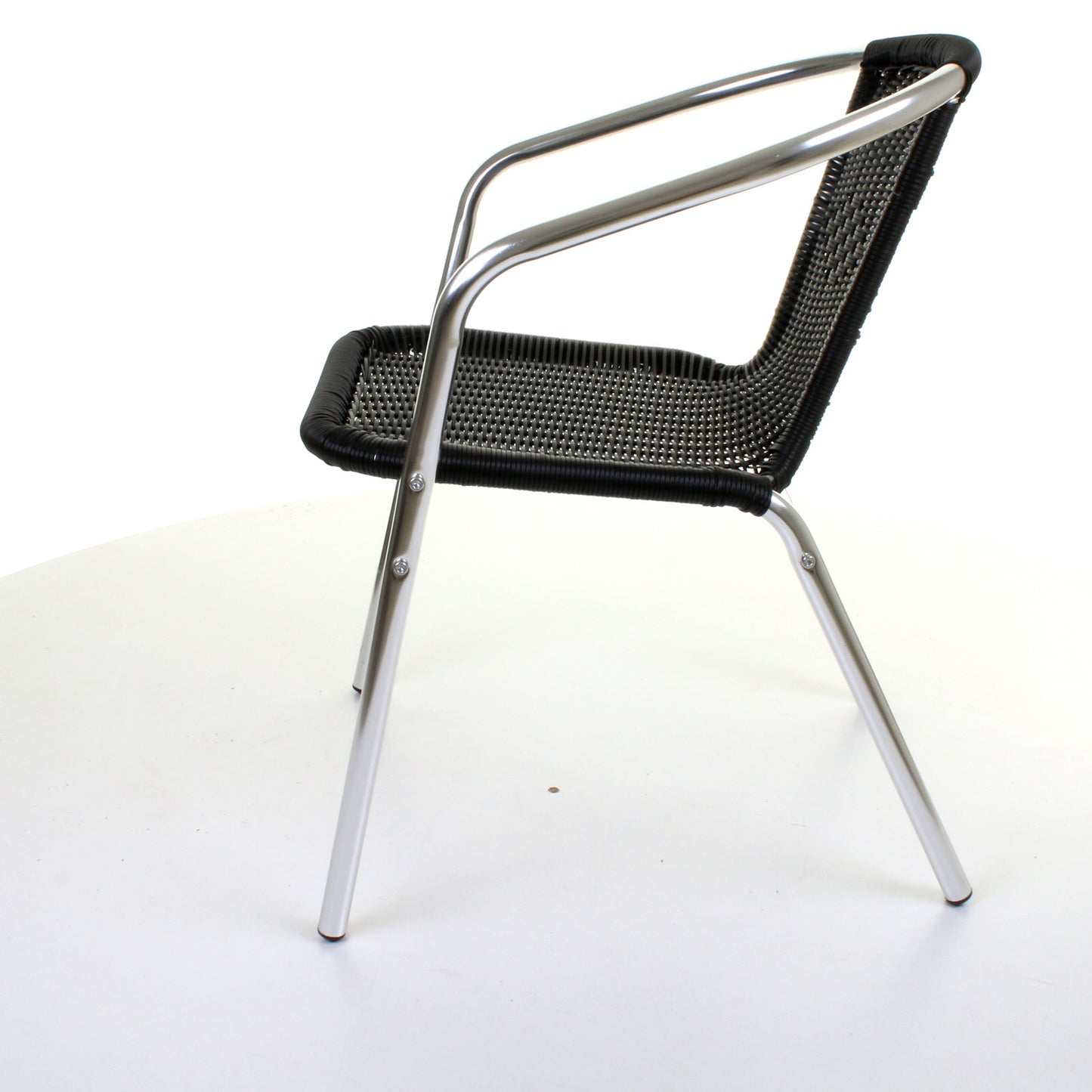 Wicker Black Chrome Bistro Chair