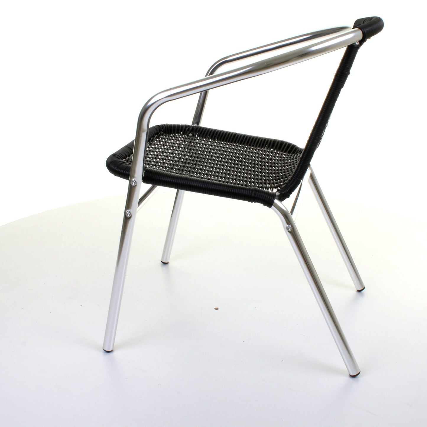 Wicker Black Chrome Bistro Chair