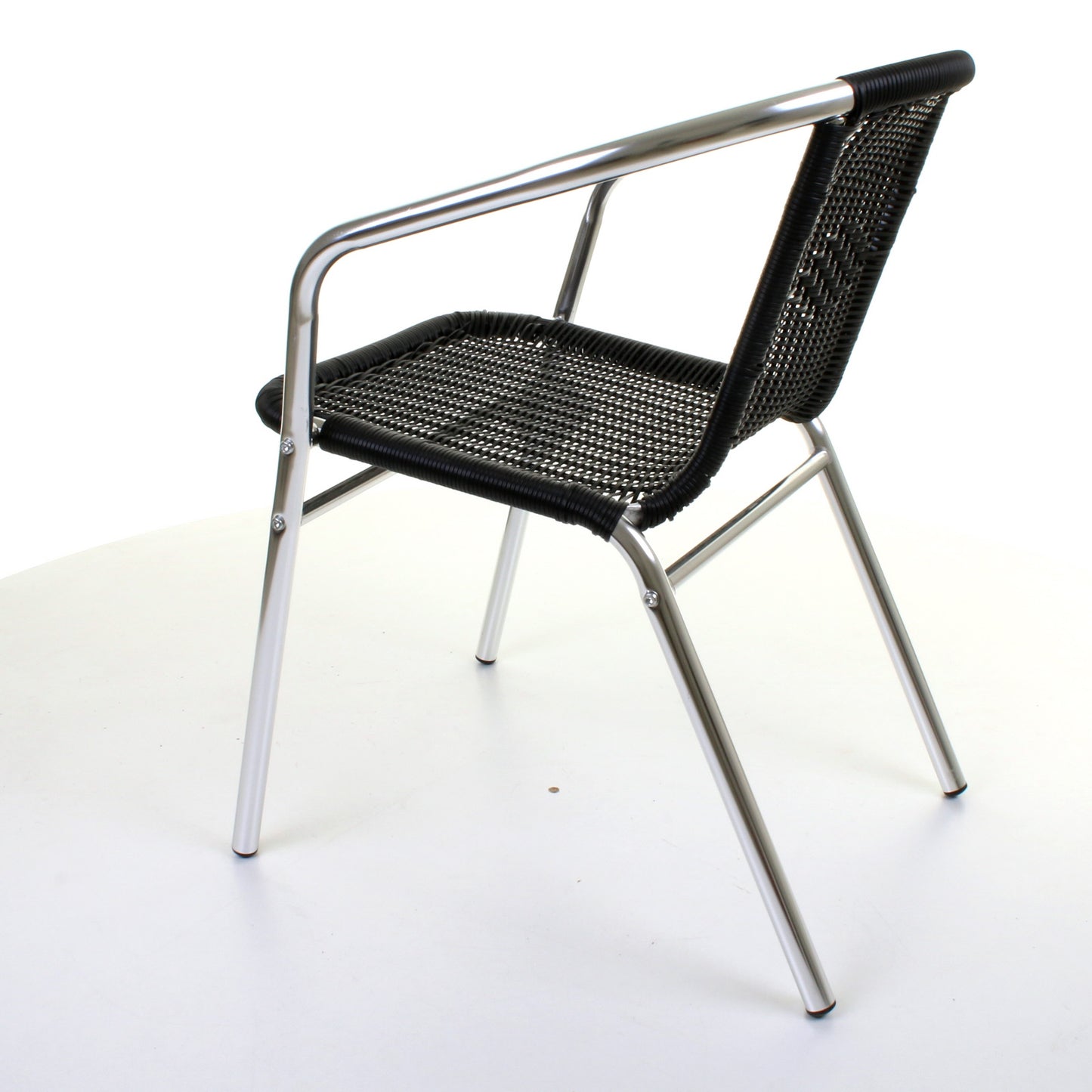 Wicker Black Chrome Bistro Chair