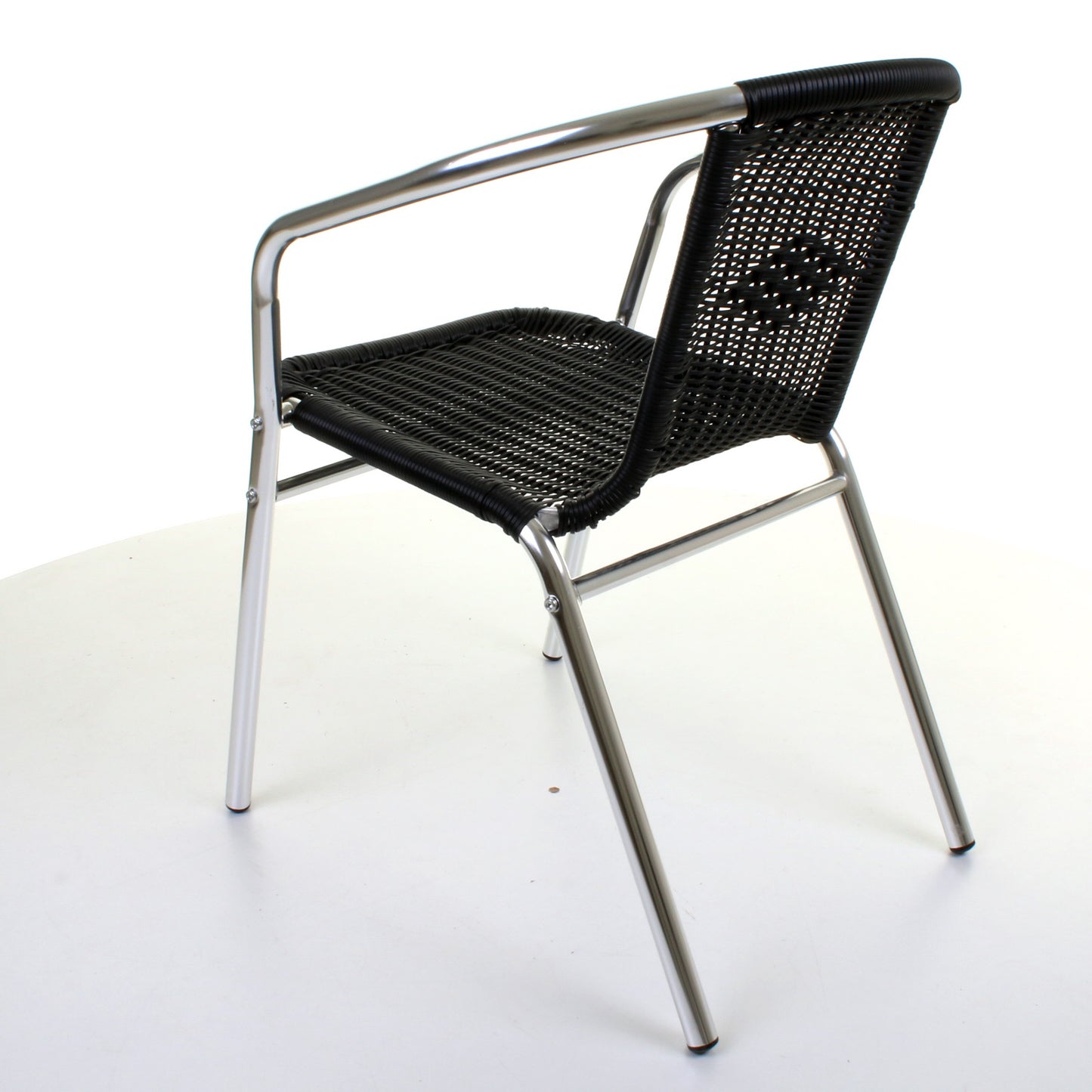 Wicker Black Chrome Bistro Chair