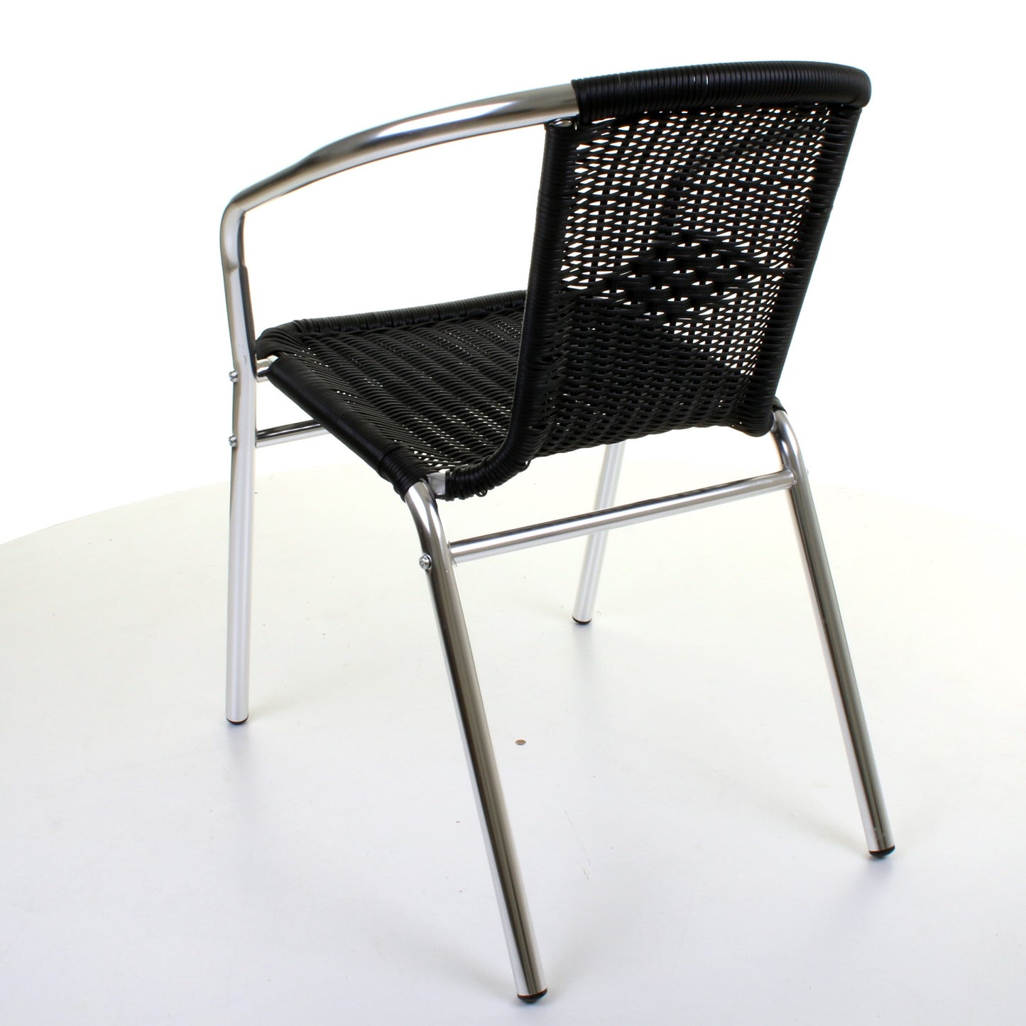 Wicker Black Chrome Bistro Chair