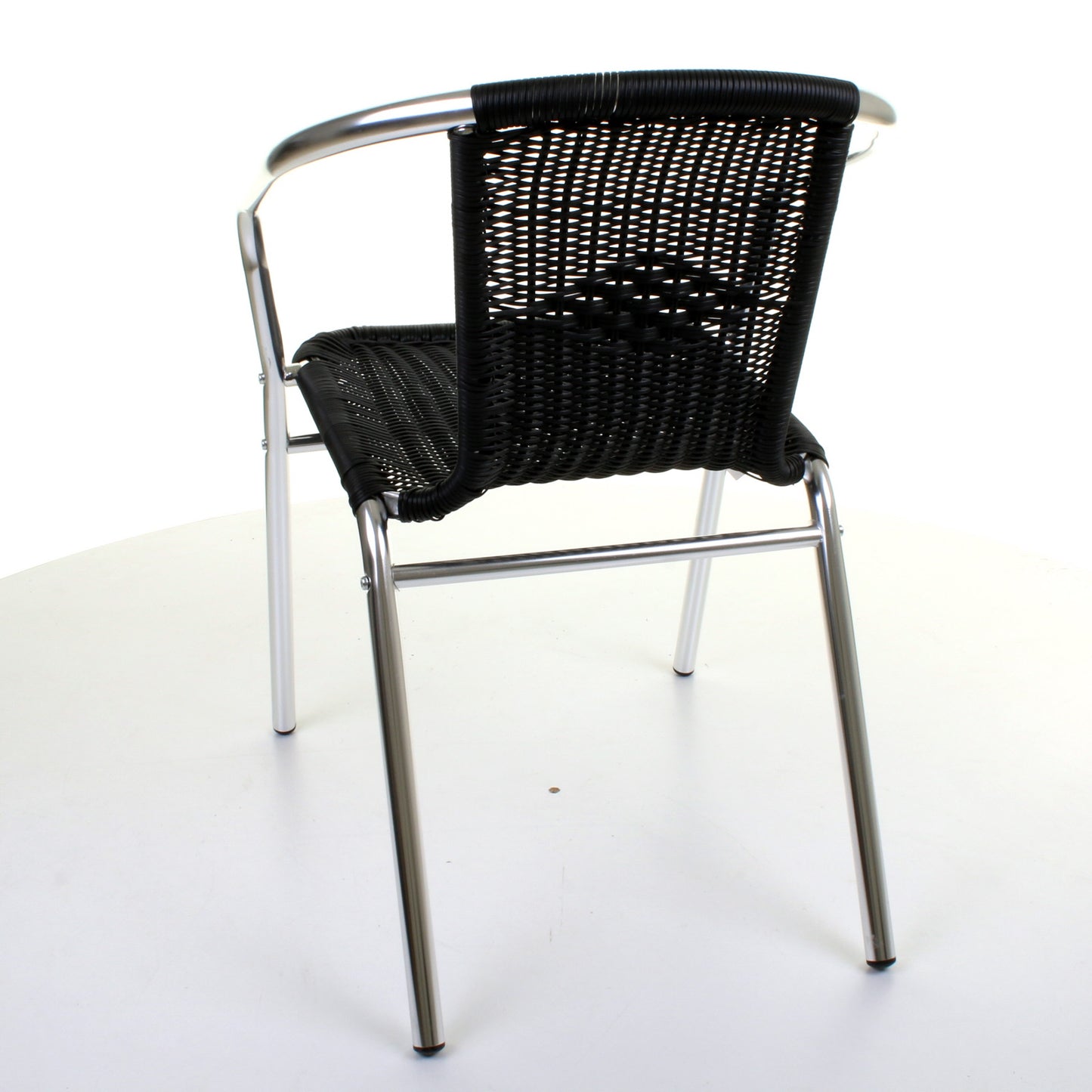 Wicker Black Chrome Bistro Chair