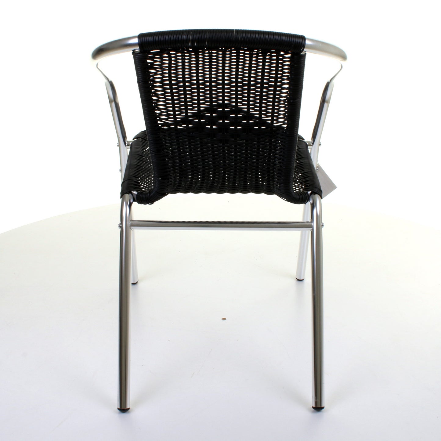 Wicker Black Chrome Bistro Chair