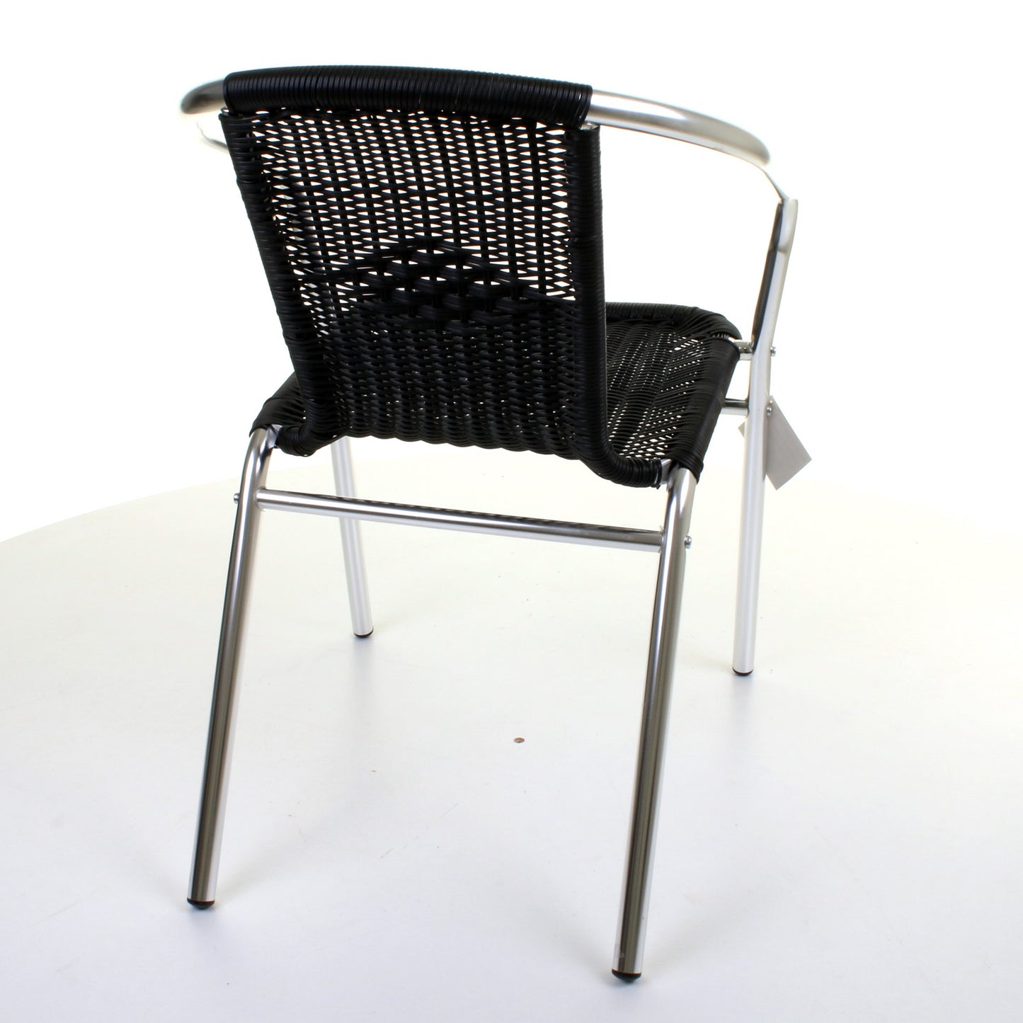 Wicker Black Chrome Bistro Chair