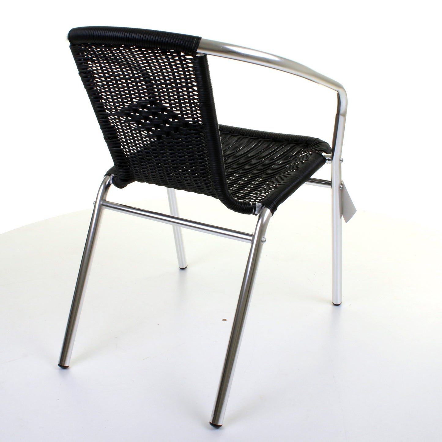 Wicker Black Chrome Bistro Chair