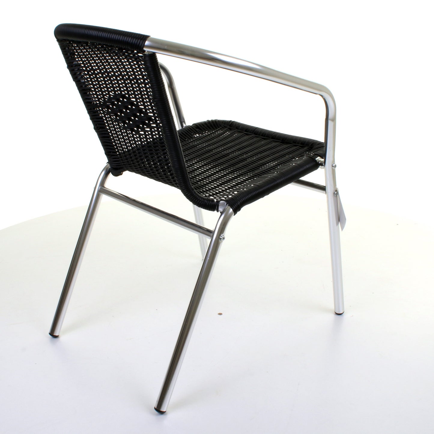 Wicker Black Chrome Bistro Chair