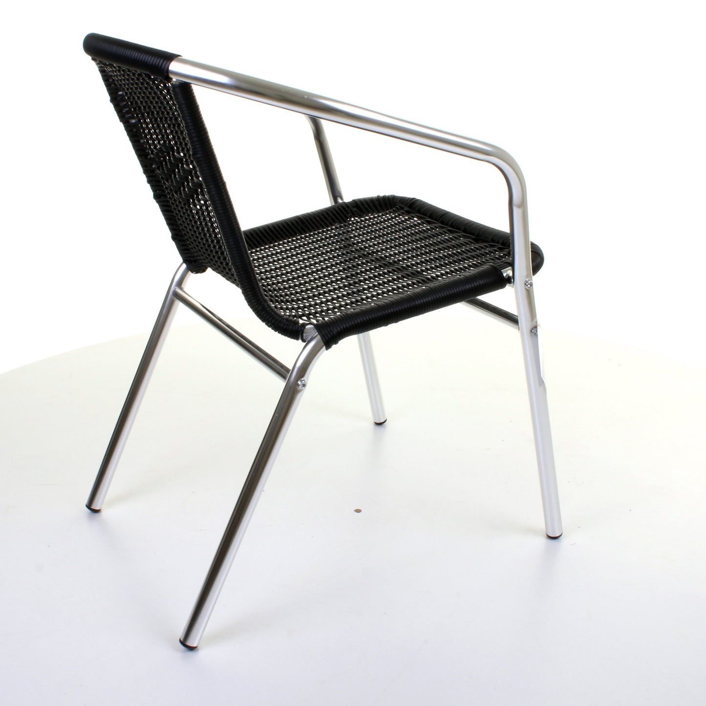 Wicker Black Chrome Bistro Chair