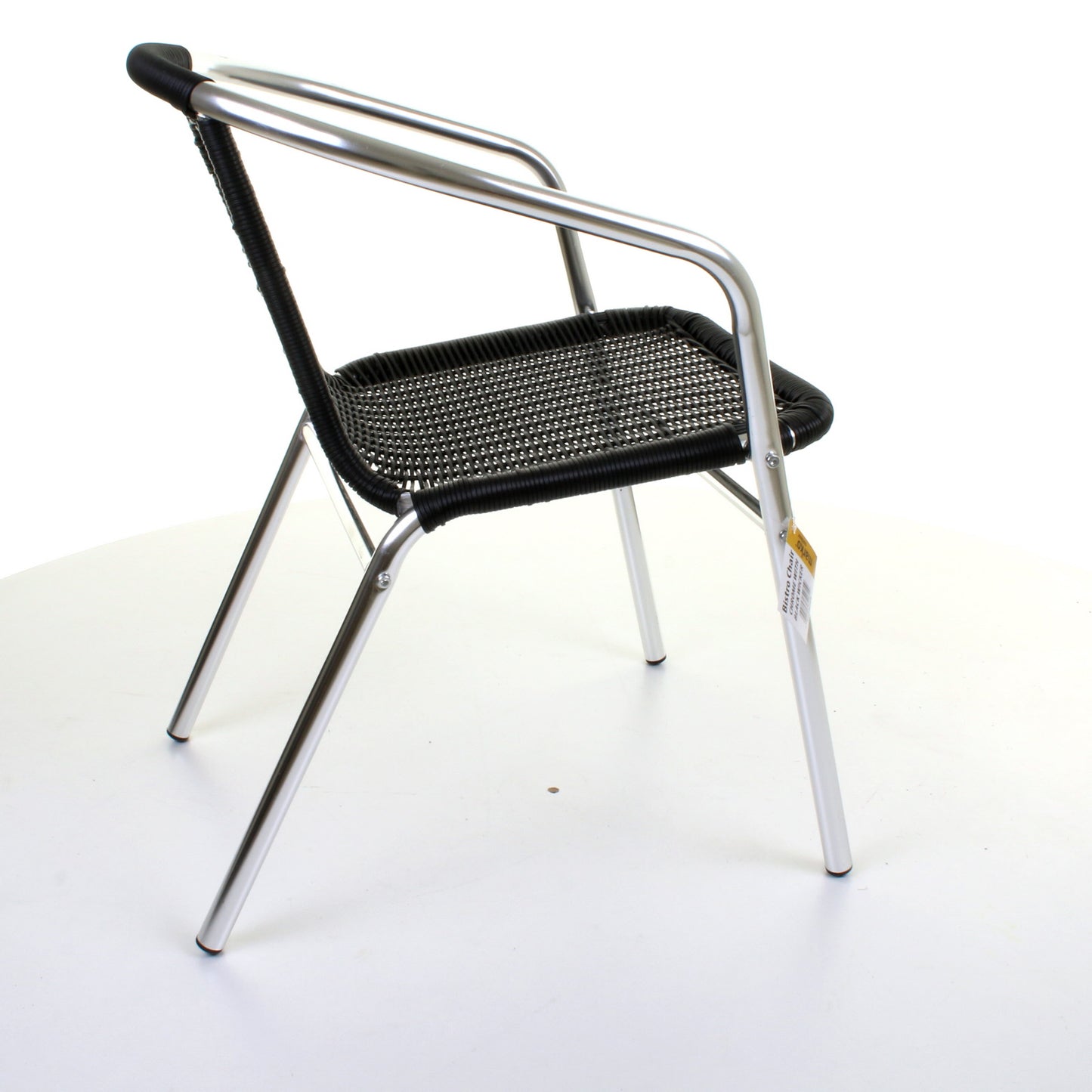 Wicker Black Chrome Bistro Chair