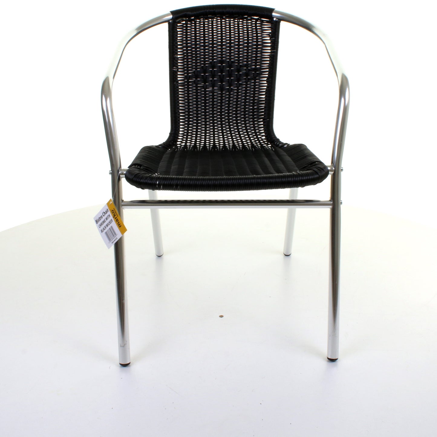 Wicker Black Chrome Bistro Chair