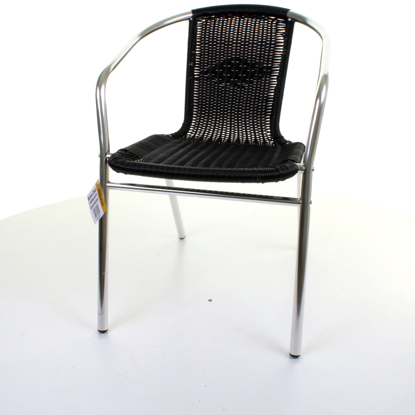 Wicker Black Chrome Bistro Chair