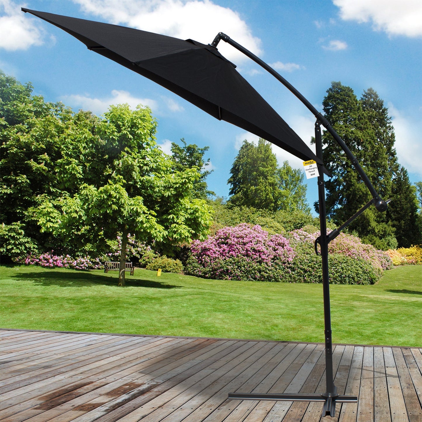 3M Overhanging Black Parasol