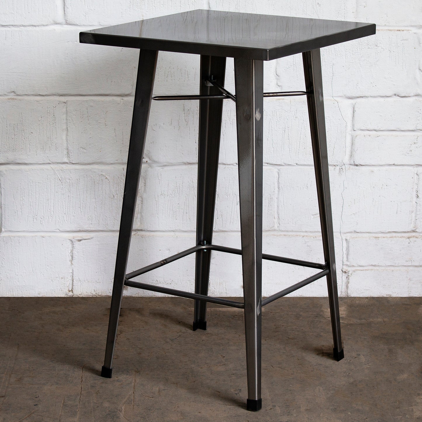 5PC Laus Table & Firenze Bar Stool Set - Steel