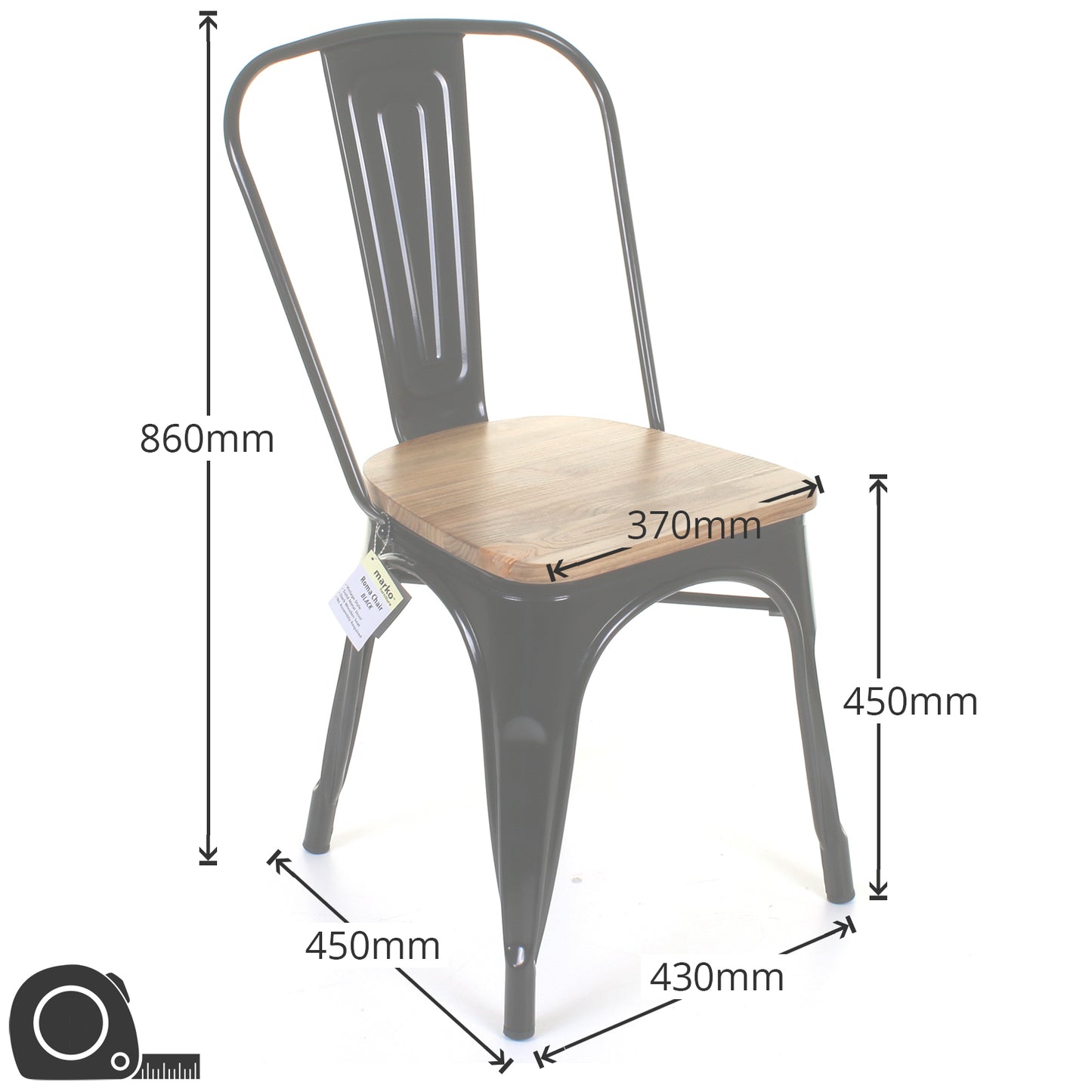 9PC Taranto Table, 5 Palermo Chairs & 3 Rho Stools Set - Steel