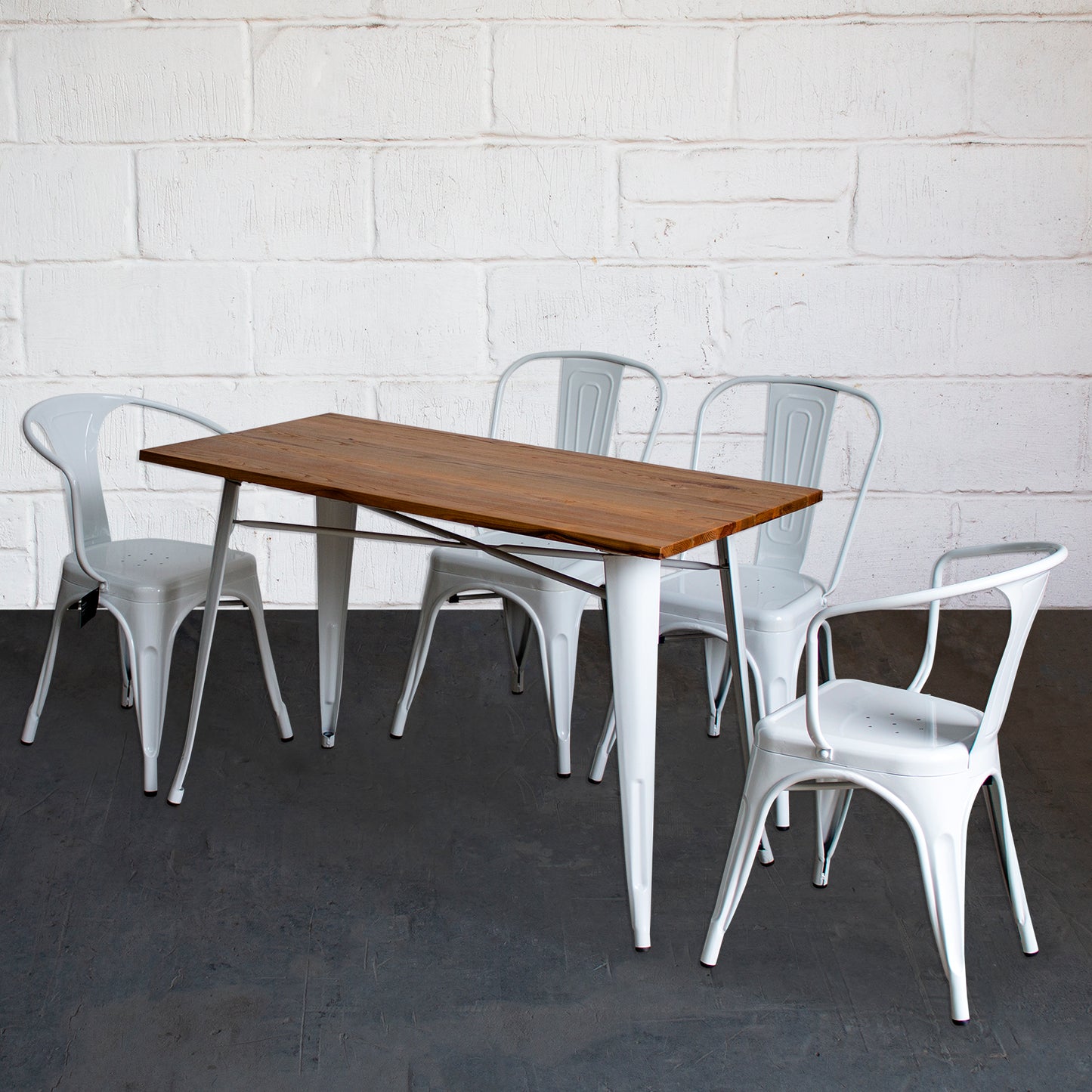 5PC Prato Table, 2 Forli & 2 Siena Chairs Set - White