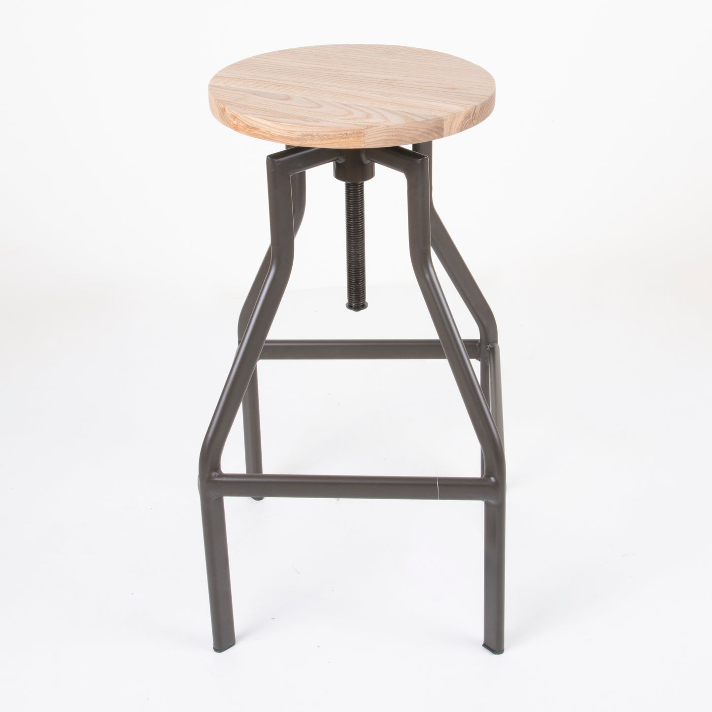 Set of 2 Rustic Wooden Bar Stool - Square Frame