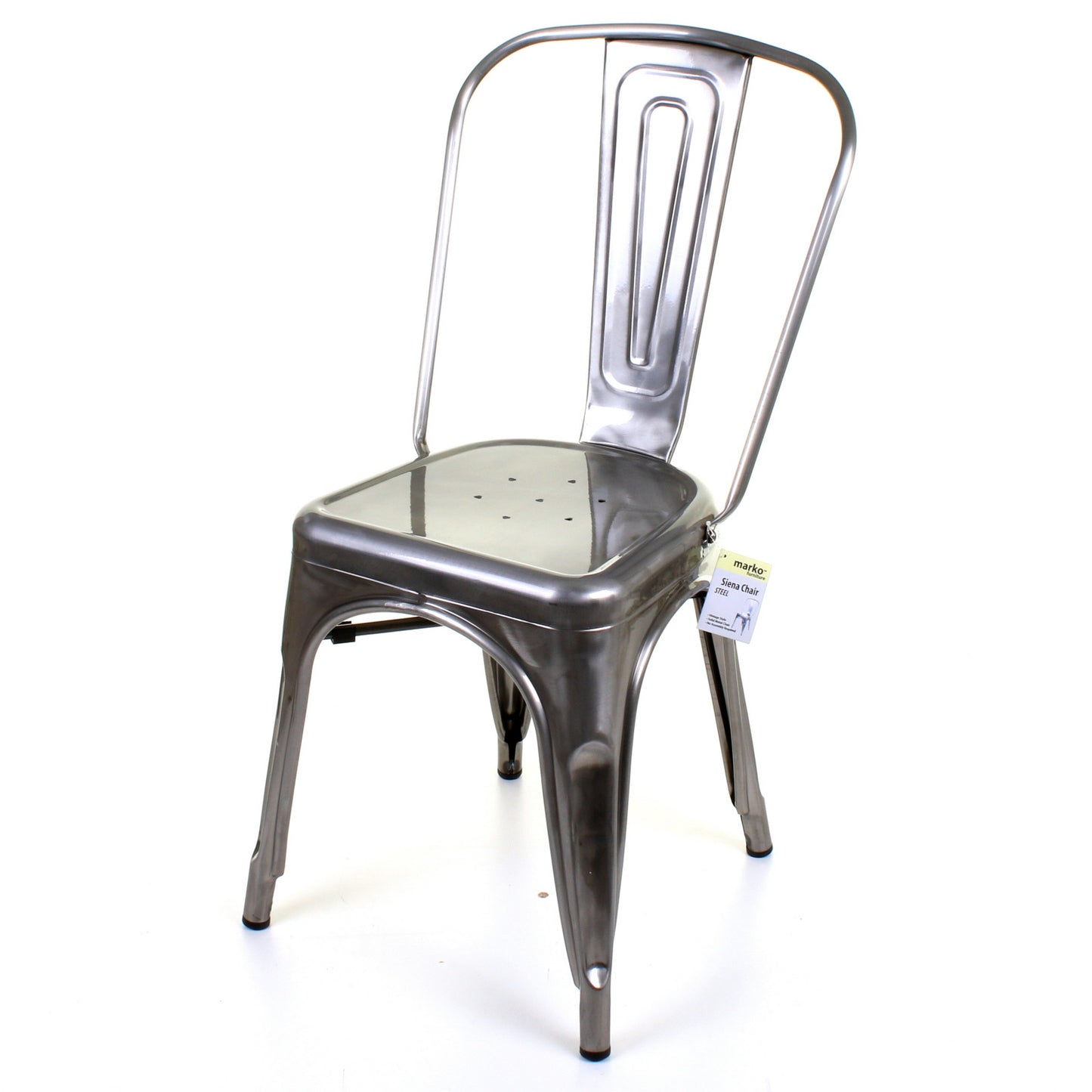 5PC Prato Table, 2 Forli & 2 Siena Chairs Set - Steel