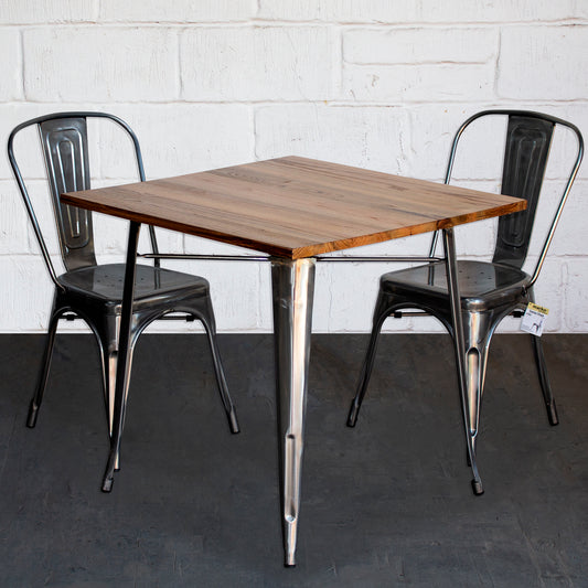 3PC Enna Table & Siena Chair Set - Steel