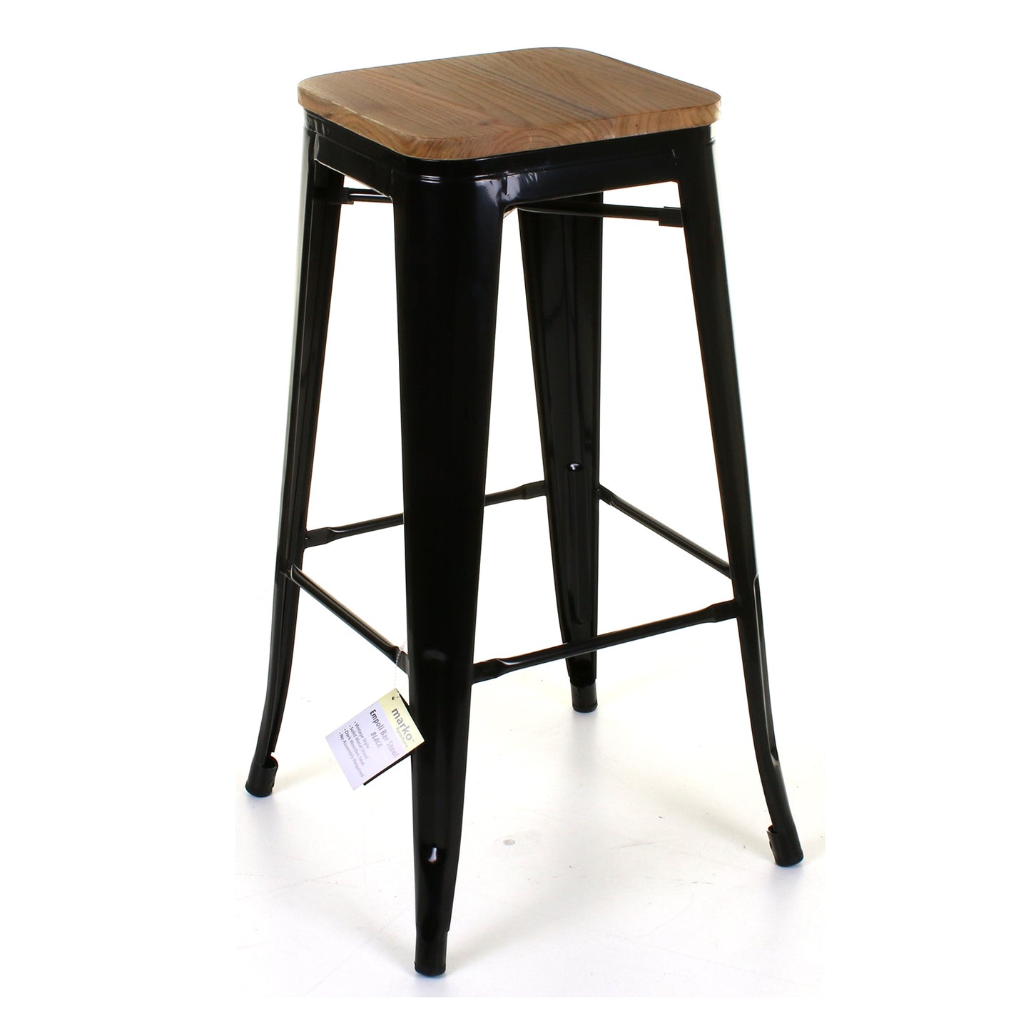 3PC Lodi Table & Firenze Bar Stool Set - Black