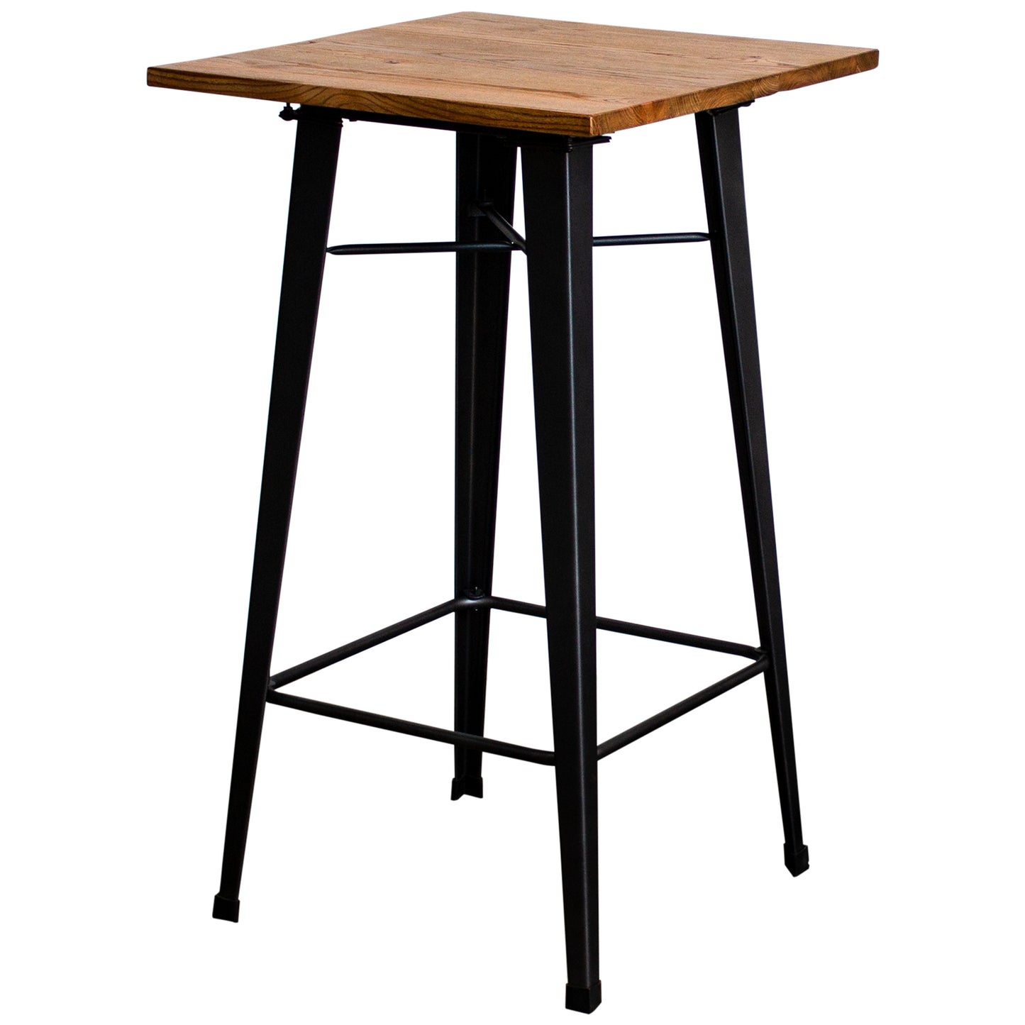 3PC Lodi Table & Favara Bar Stool Set - Onyx Matt Black