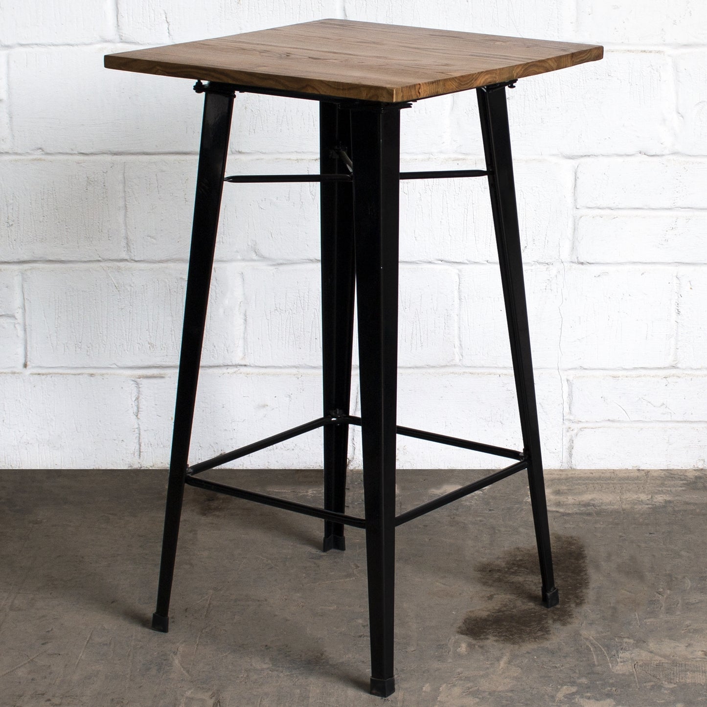 3PC Lodi Table & Firenze Bar Stool Set - Black