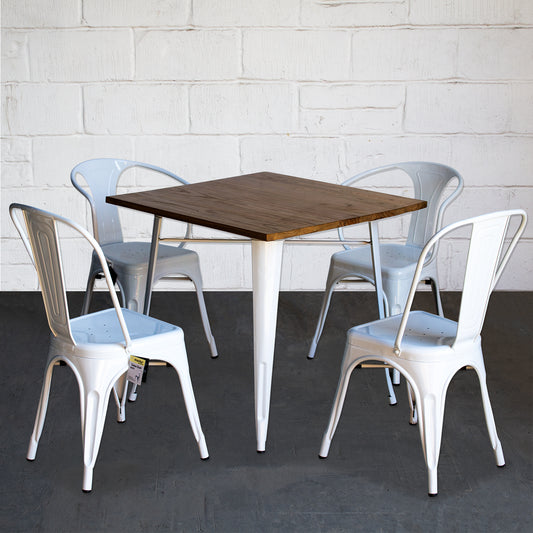 5PC Enna Table Forli & Siena Chairs Set - White