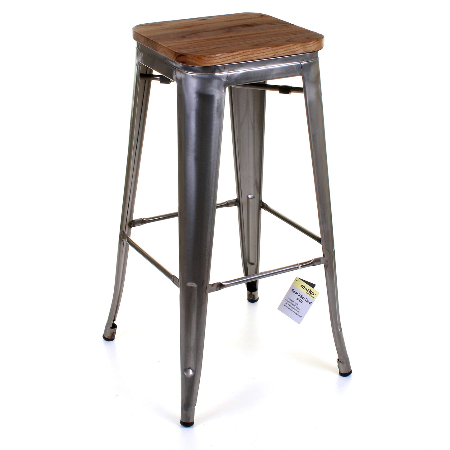 5PC Laus Table & Firenze Bar Stool Set - Steel