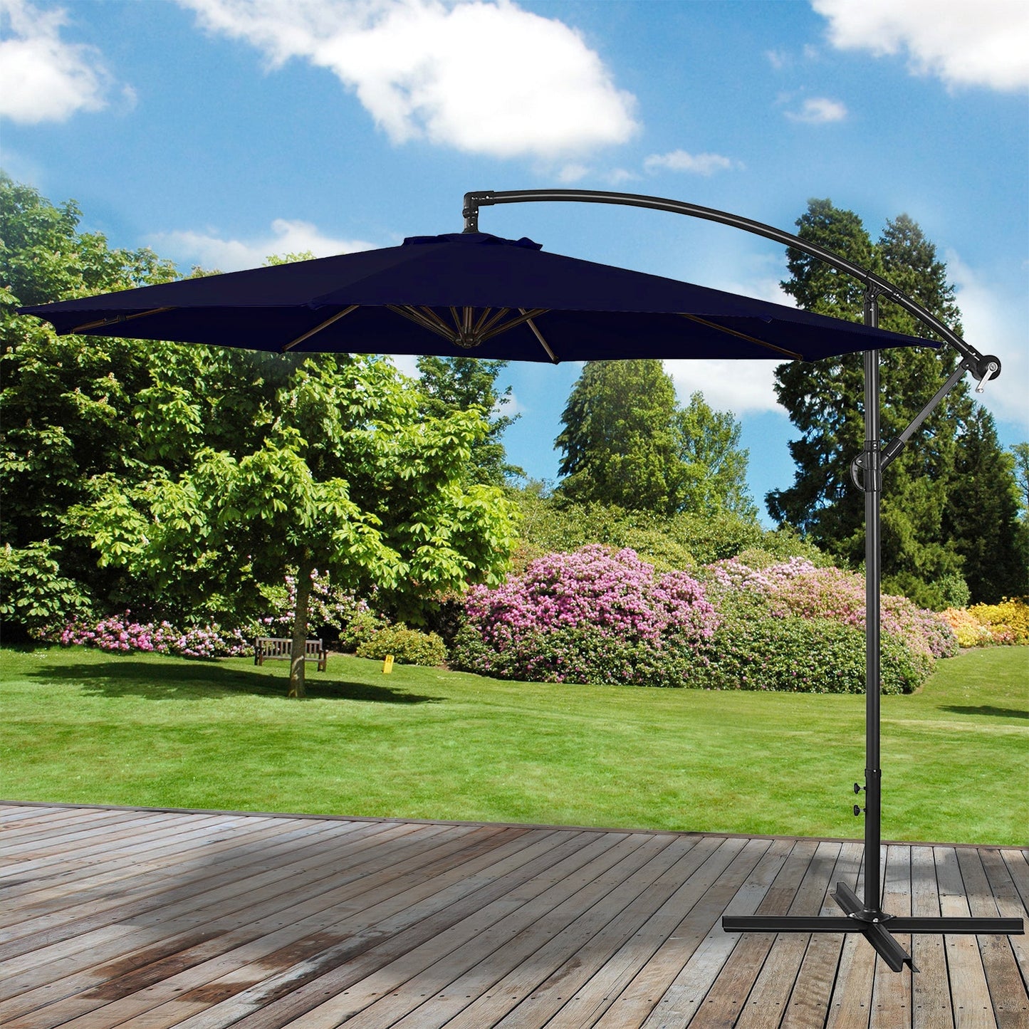 3M Overhanging Navy Parasol